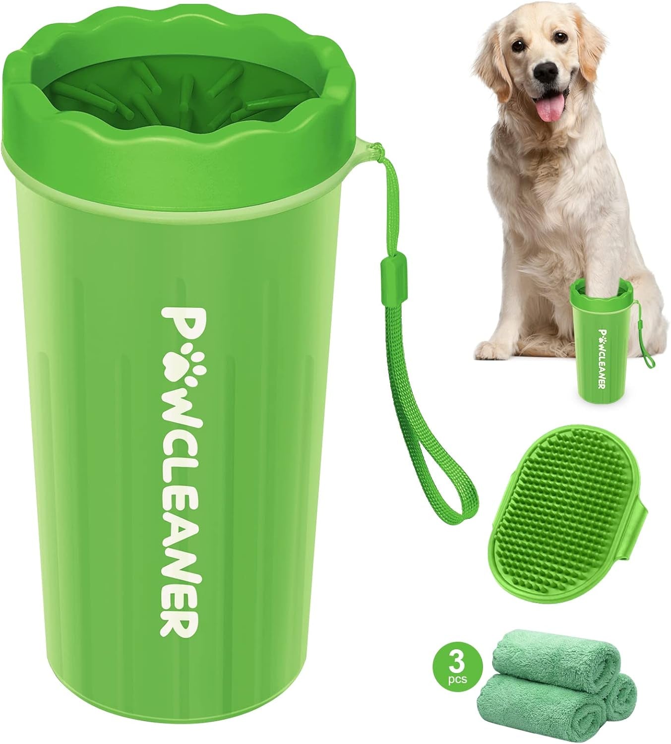 Dog Paw Cleaner, Washer, Buddy Muddy Pet Foot Cleaner for Small Medium Large Breed Dogs/Cats (With 3 Absorbent Towel)