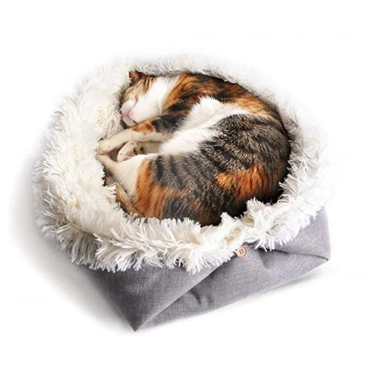 Elegant Coral Fleece Pet Bed