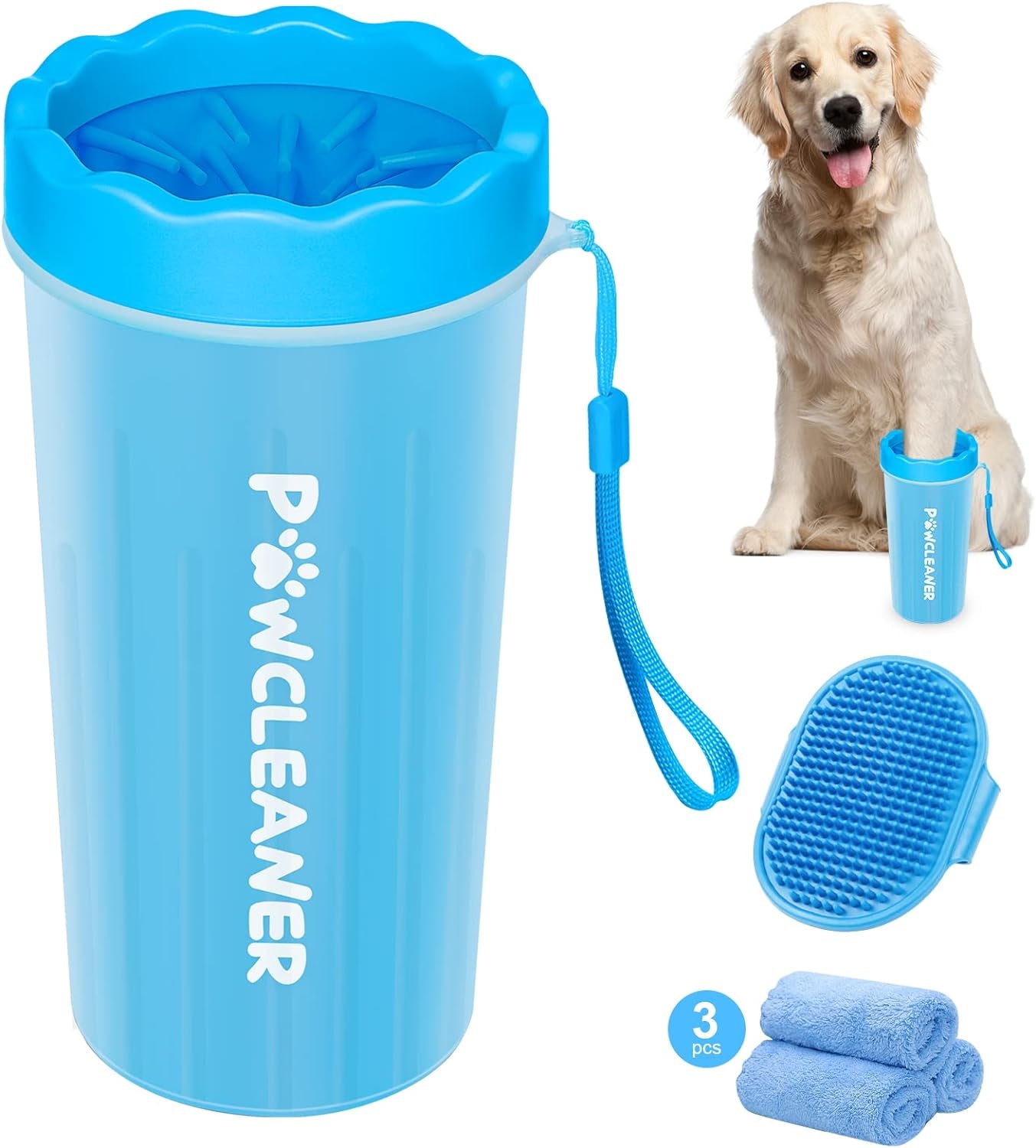 Dog Paw Cleaner, Washer, Buddy Muddy Pet Foot Cleaner for Small Medium Large Breed Dogs/Cats (With 3 Absorbent Towel)