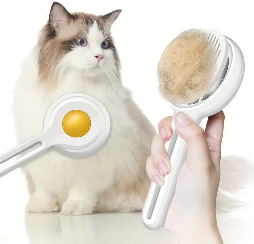 Cat Steam Brush, 3 in 1 Cat Brush for Shedding & Grooming, Water Brush for Cats Dogs, Pet Hair Removal Comb for Long Short Haired Small Animal, Self Cleaning Slicker Brush with Release Button