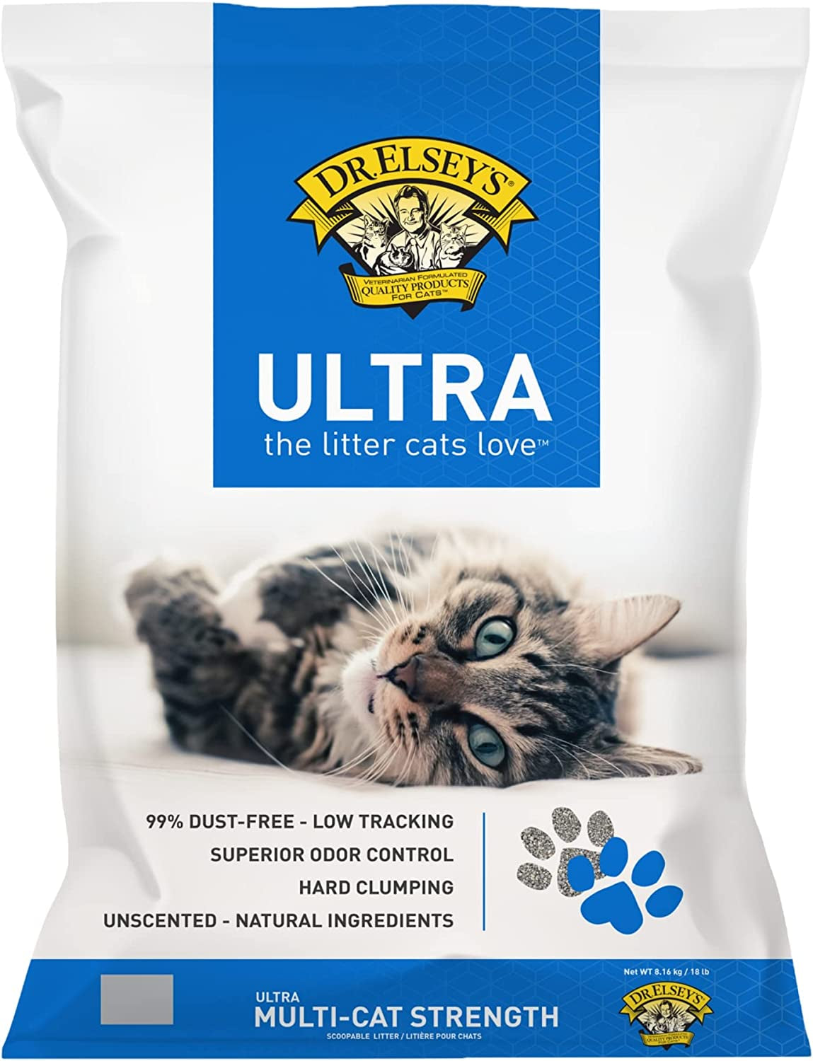 Premium Clumping Cat Litter - Ultra - 99.9% Dust-Free, Low Tracking, Hard Clumping, Superior Odor Control, Unscented & Natural Ingredients