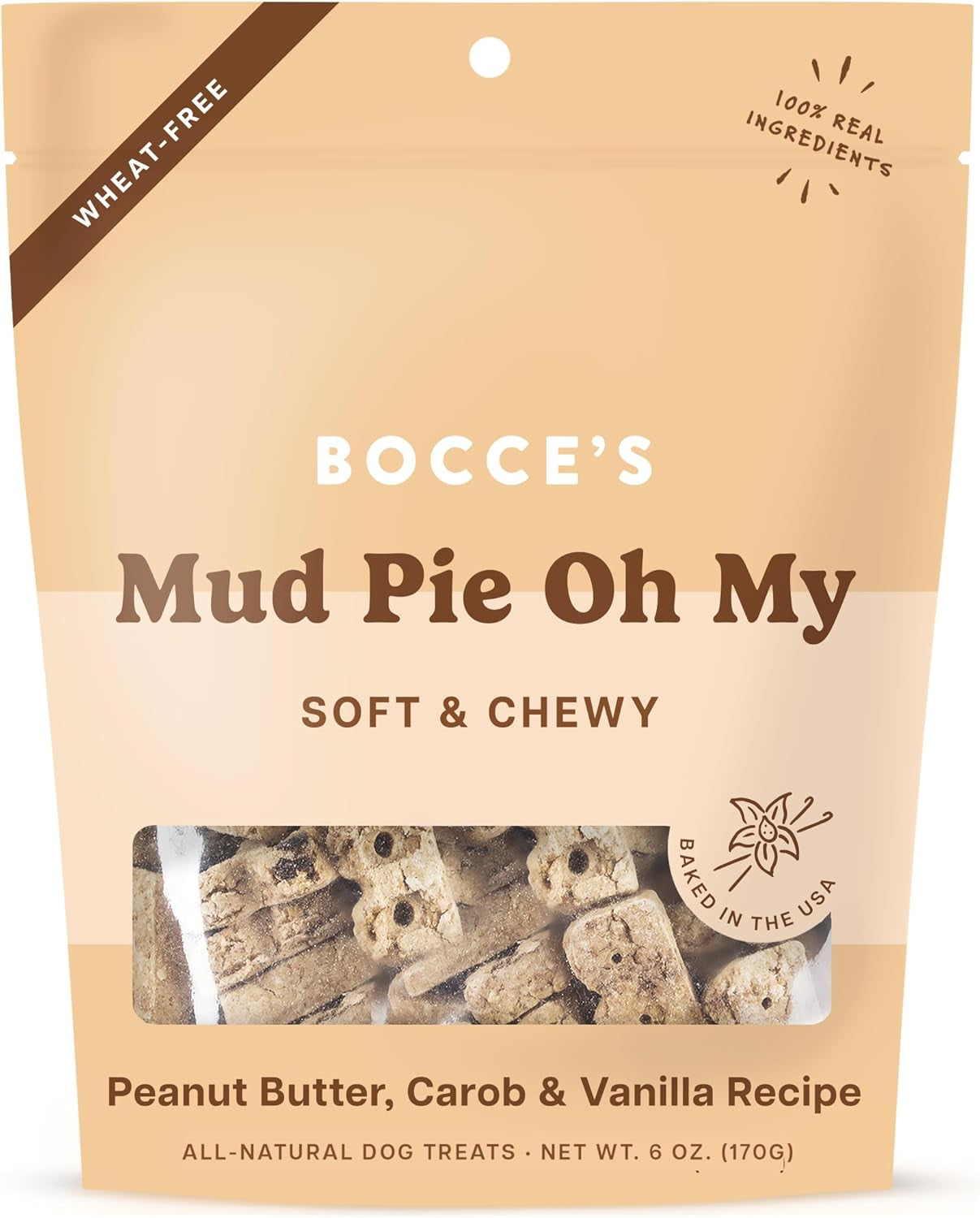 Fireside Apple Pie Treats for Dogs, Wheat-Free Everyday Dog Treats, Made with Real Ingredients, Baked in the USA, All-Natural Soft & Chewy Cookies, Apples, Cheese & Cinnamon, 6 Oz