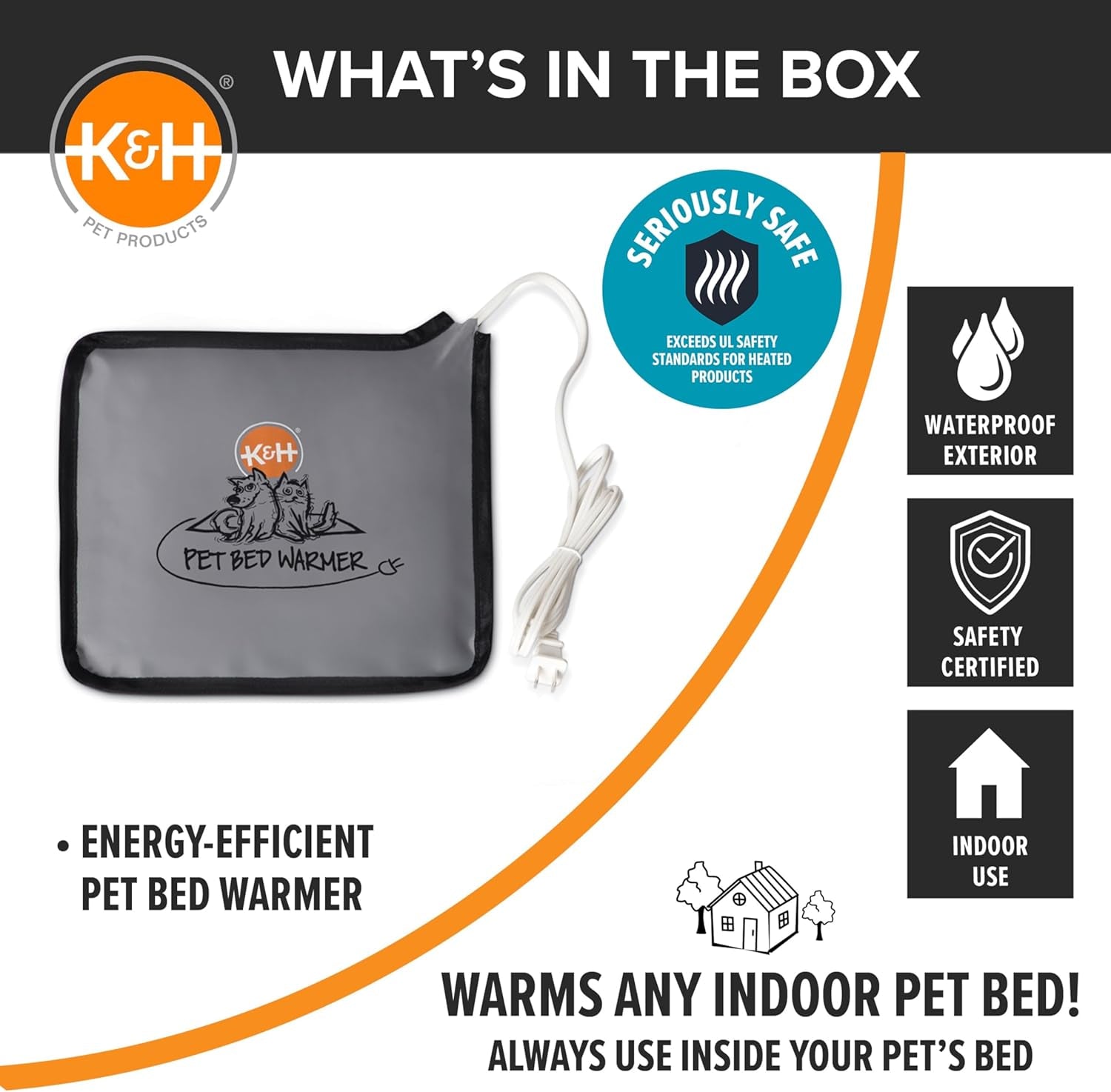 Pet Bed Warmer, Turn Any Cat or Dog Bed into a Heated Cat or Dog Bed, Waterproof Heated Pad to Insert inside Indoor Cat and Dog Beds - Gray Small, 100538772