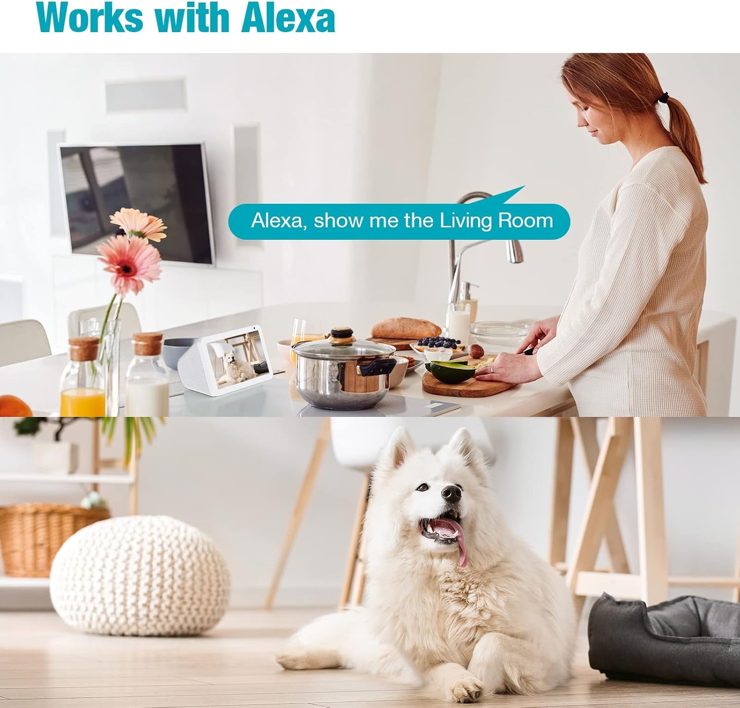 Pet Camera, 2.5K HD Pet Cam, 360° Pan/Tilt View Angel with Two Way Audio, Dog Camera with Phone APP, Motion Tracking Alarm,Night Vision,24/7 Recording with Cloud/Local SD, Smart Home Indoor Cam