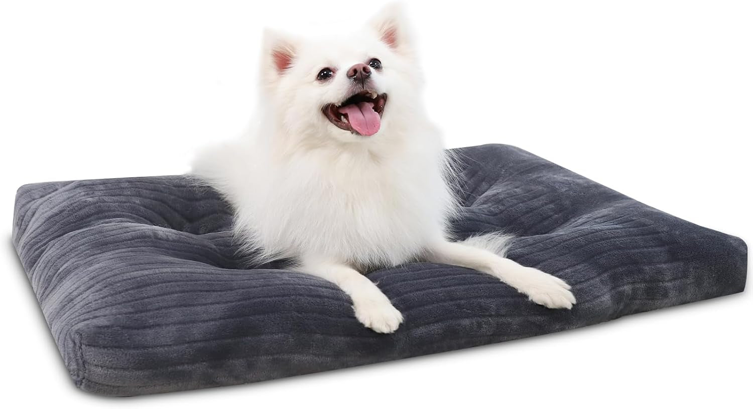 Deluixe Washable Dog Bed, Thick Flannel Kennel Pad Anti-Slip & Anti-Scratch Pet Sleeping Mat