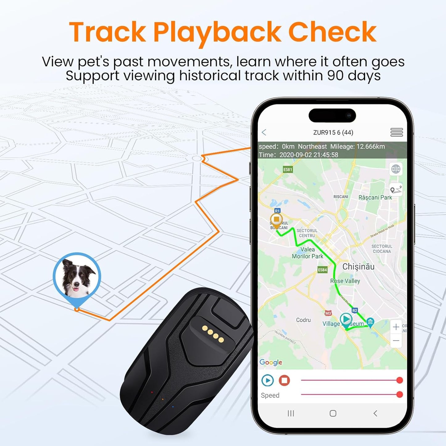 GPS Tracker & Health Monitoring for Dogs, Wireless Fence 2-in-1 Pet Tracking Smart Collar, Unlimited Range, Works With Smartphone