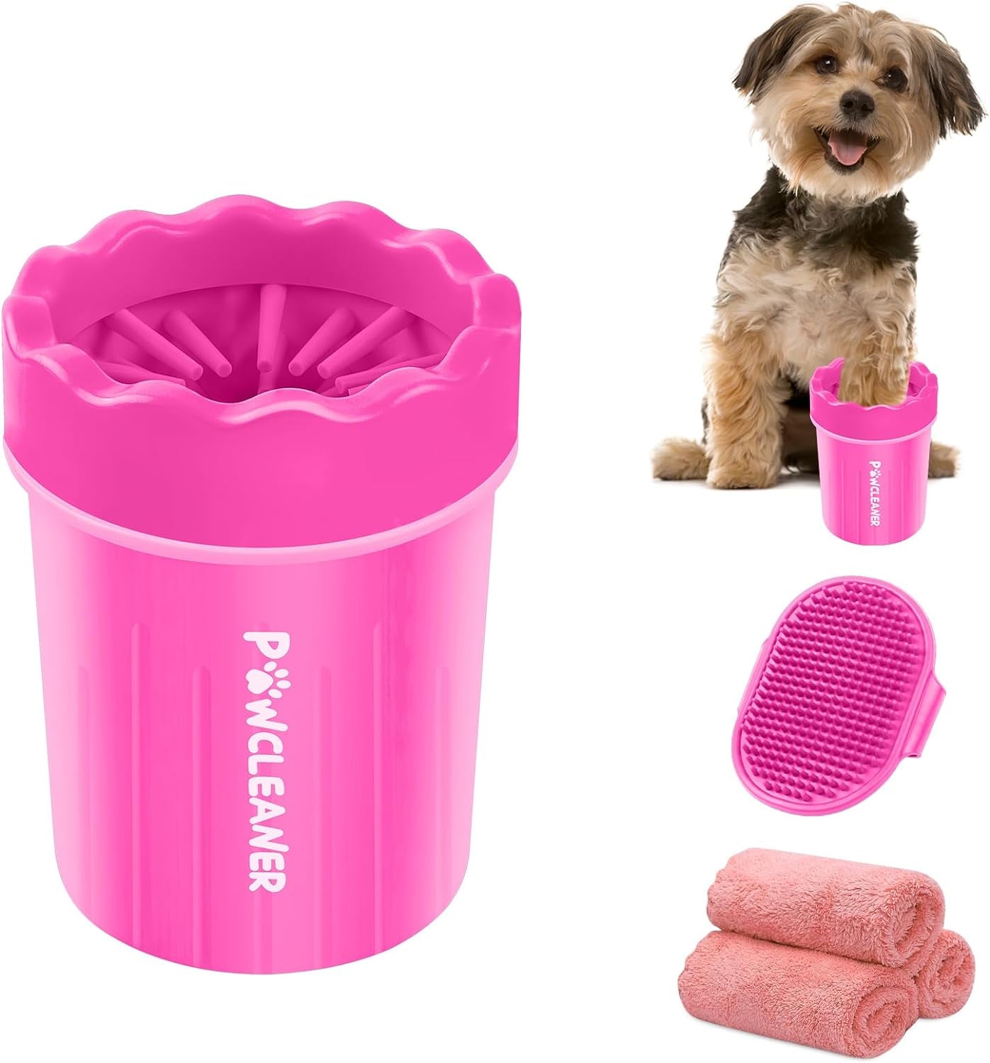 Dog Paw Cleaner, Washer, Buddy Muddy Pet Foot Cleaner for Small Medium Large Breed Dogs/Cats (With 3 Absorbent Towel)