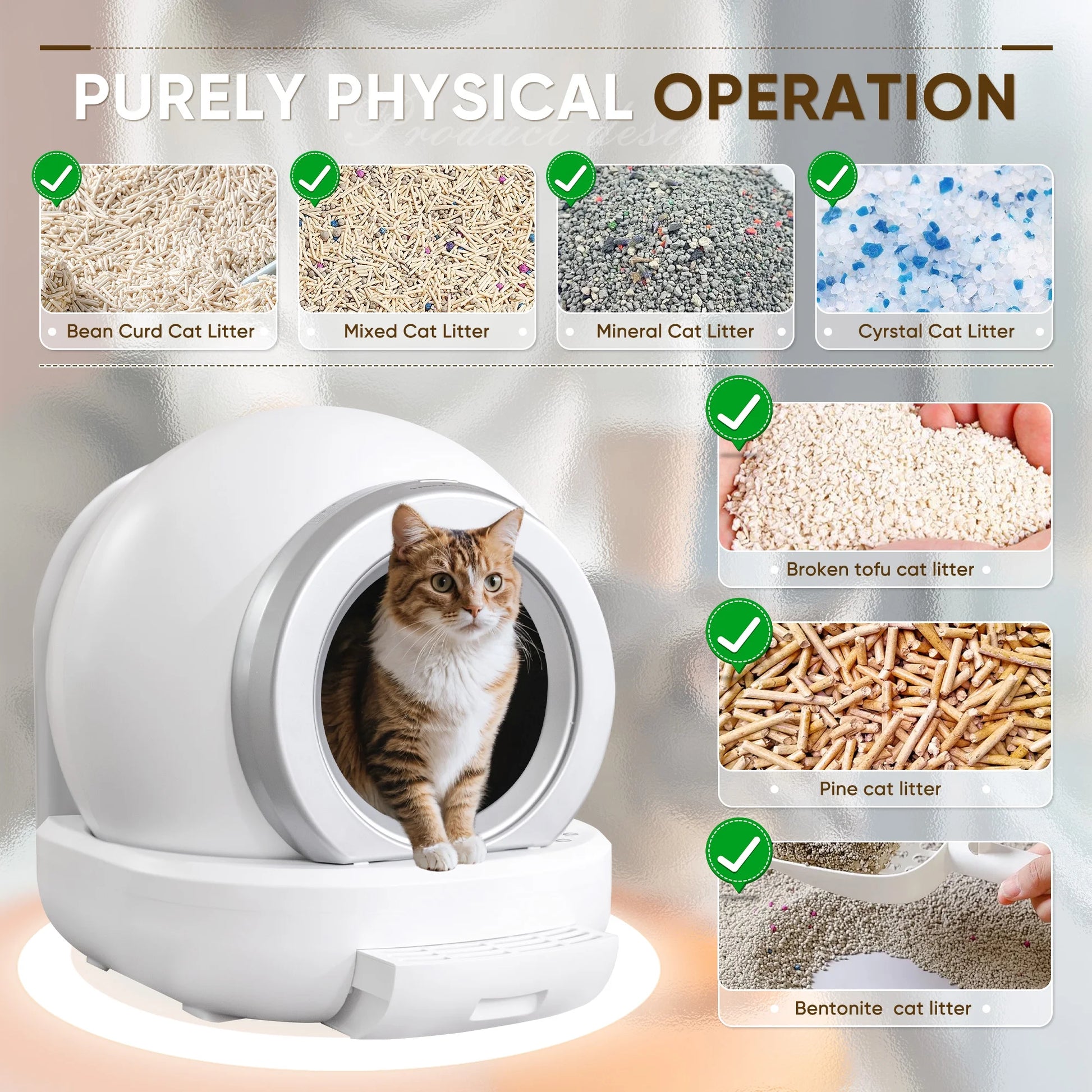 Automatic, Self-Cleaning, Smart Litter Box with APP Control