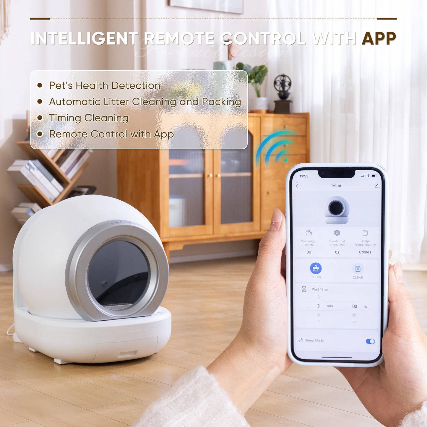 Automatic, Self-Cleaning, Smart Litter Box with APP Control