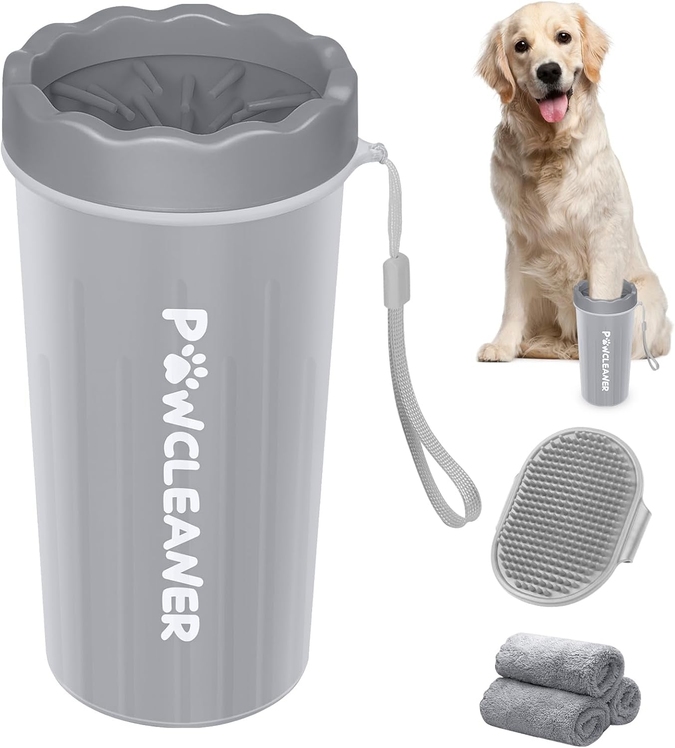 Dog Paw Cleaner, Washer, Buddy Muddy Pet Foot Cleaner for Small Medium Large Breed Dogs/Cats (With 3 Absorbent Towel)