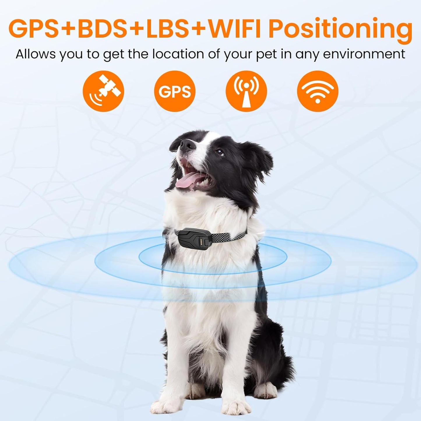 GPS Tracker & Health Monitoring for Dogs, Wireless Fence 2-in-1 Pet Tracking Smart Collar, Unlimited Range, Works With Smartphone