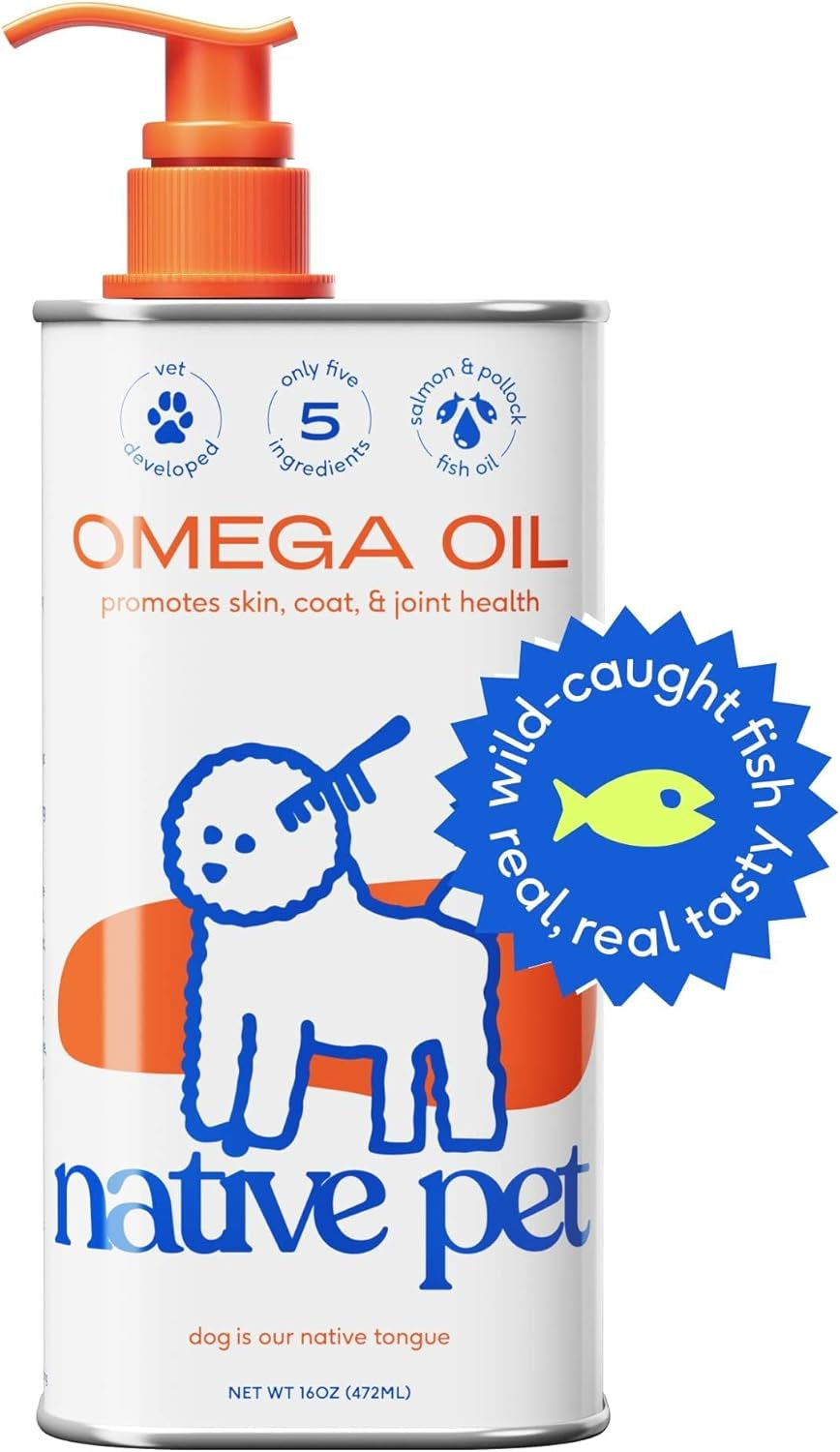 Omega 3 Fish Oil for Dogs - Made with Wild Alaskan Salmon Oil for Dogs with Omega 3 EPA DHA - Supports Itchy Skin + Mobility - Liquid Pump Is Easy to Serve - a Fish Oil Dogs Love! (8 Oz)