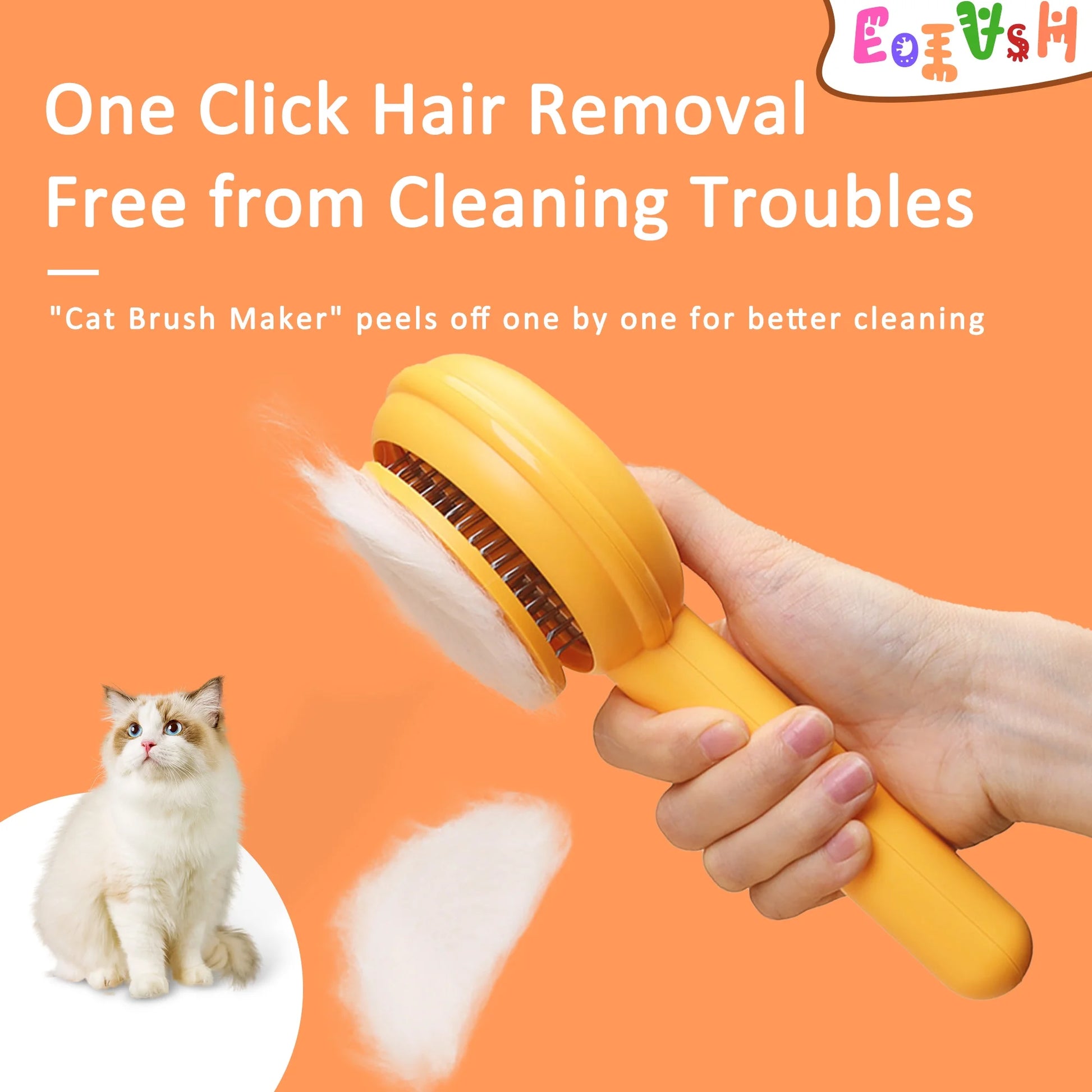 Self Cleaning Slicker Brush Removes Deep Waste Hair 