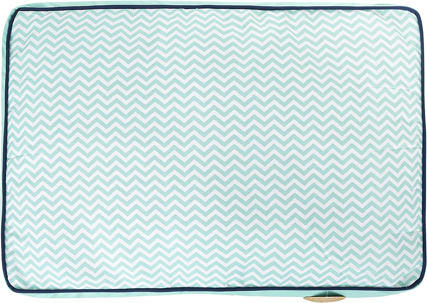 Jonathan Adler Teal Chevron Cushion Dog Bed, Medium, Washable