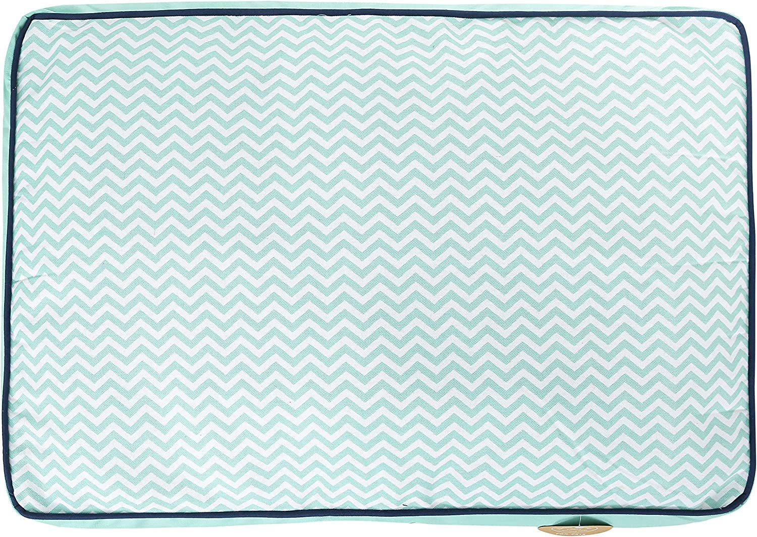 Jonathan Adler Teal Chevron Cushion Dog Bed, Medium, Washable