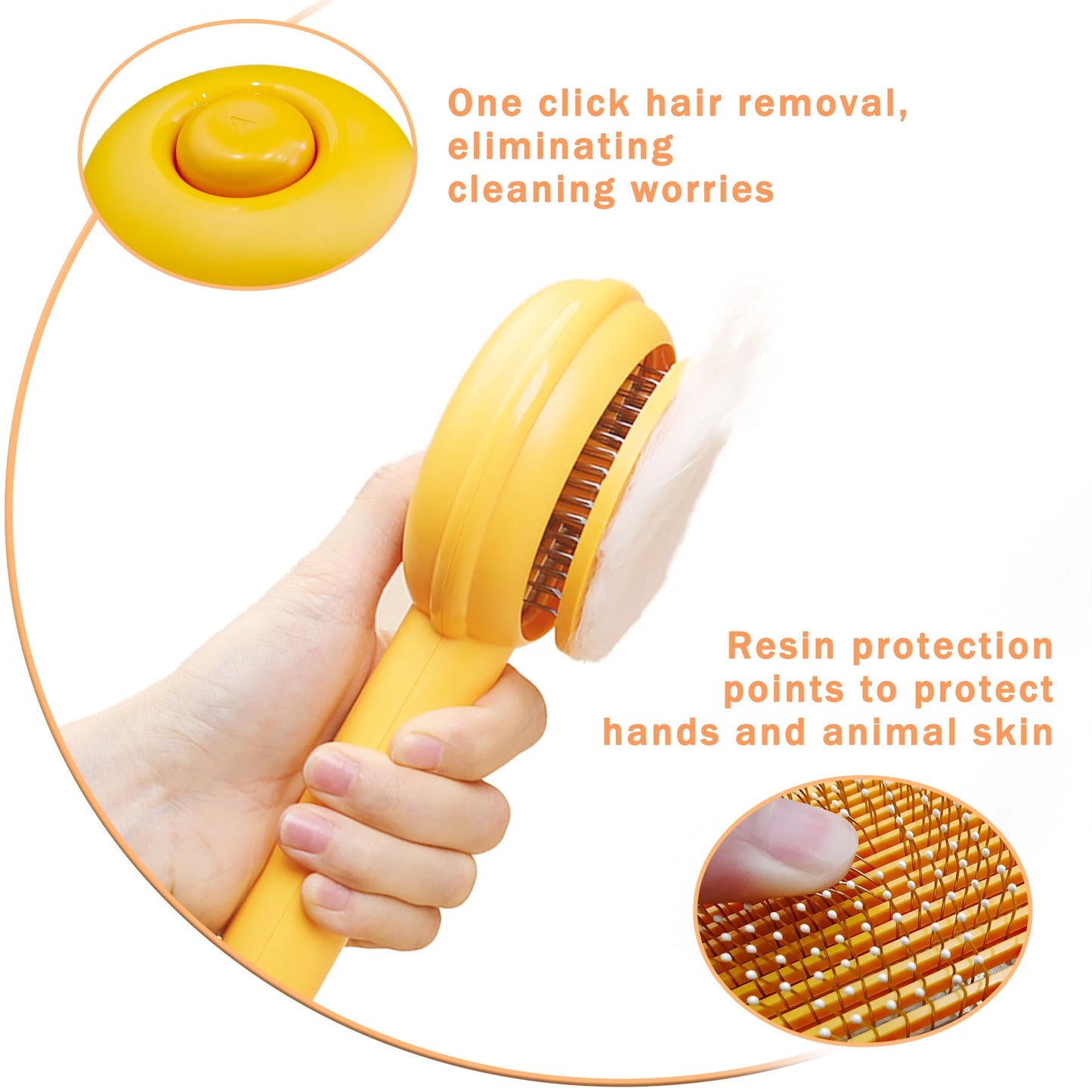 Self Cleaning Slicker Brush Removes Deep Waste Hair 