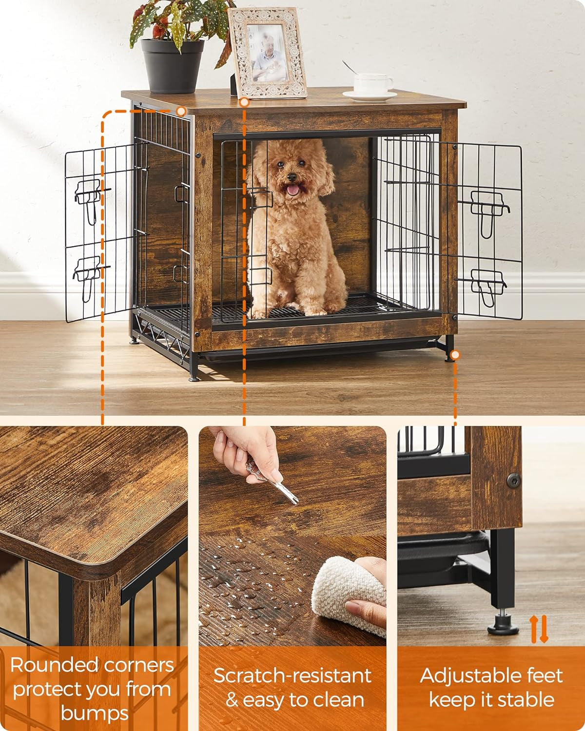 Dog Crate Furniture, Side End Table, Modern Kennel for Dogs Indoor up to 30 Lbs