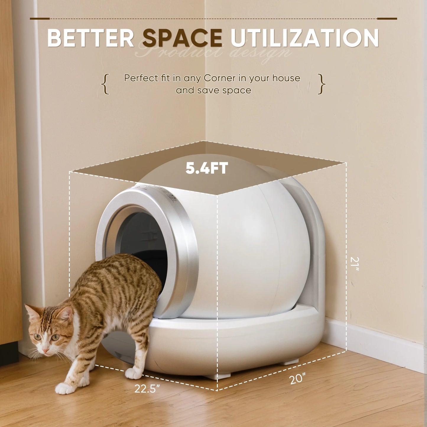 Automatic, Self-Cleaning, Smart Litter Box with APP Control