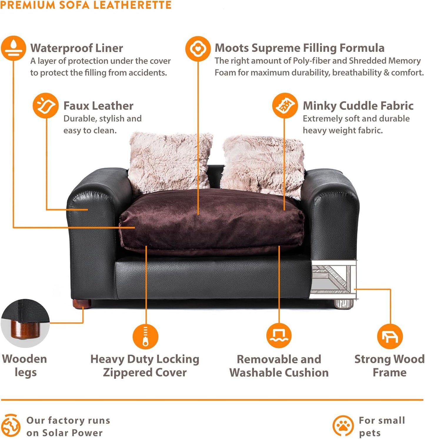 Premium Leatherette Pet Sofa