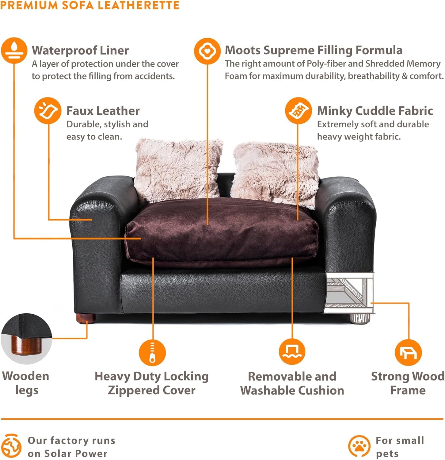 Premium Leatherette Pet Sofa