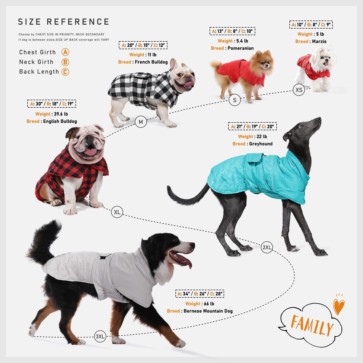 Dog Winter Coat with 5 Layers (Reversible)