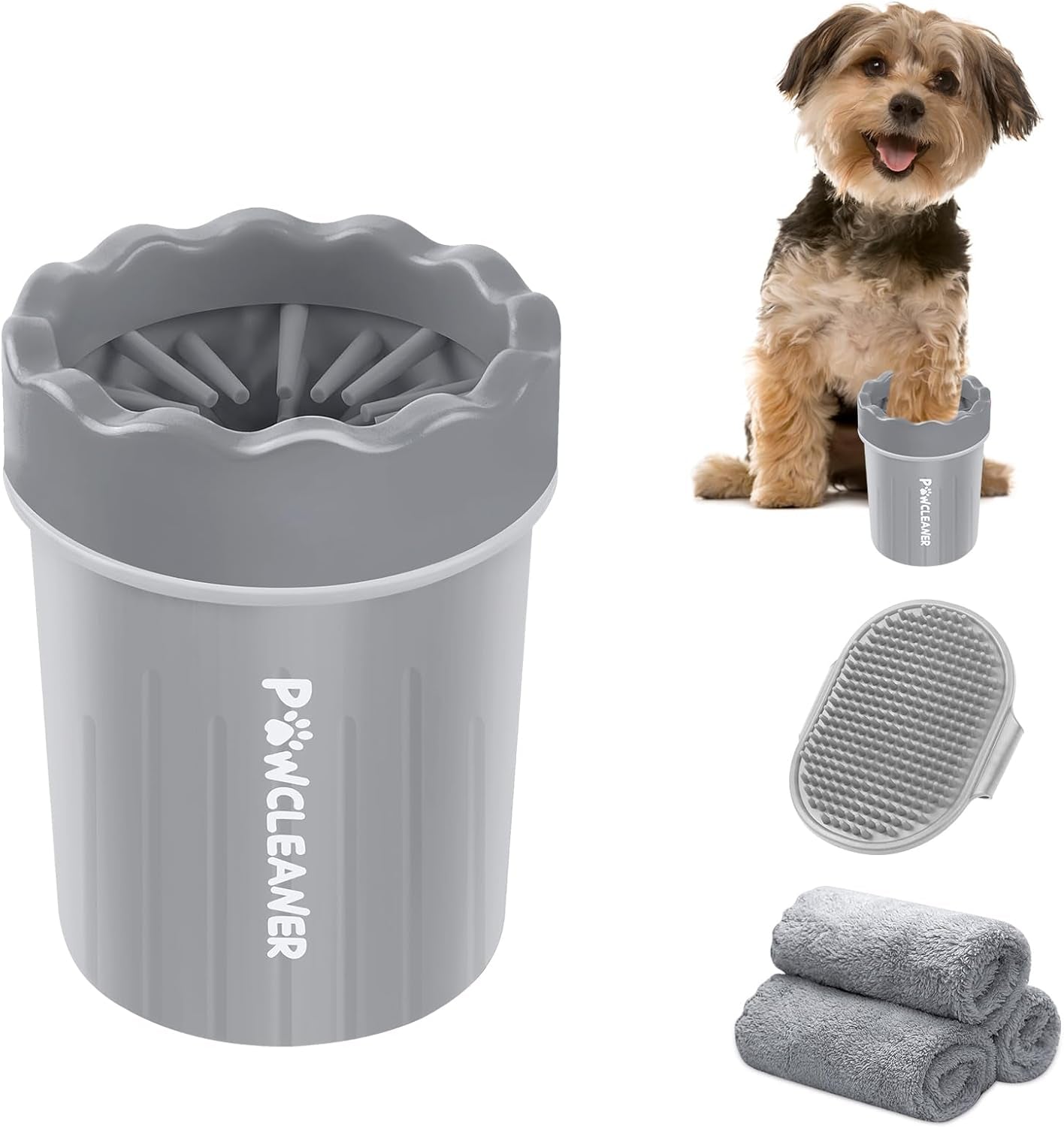 Dog Paw Cleaner, Washer, Buddy Muddy Pet Foot Cleaner for Small Medium Large Breed Dogs/Cats (With 3 Absorbent Towel)